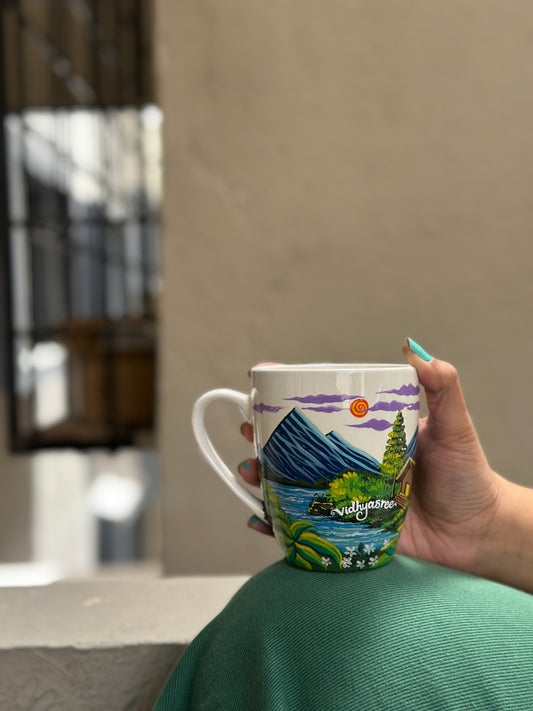 Online coffee mug painting workshop | Landscape Edition ☕🏔️