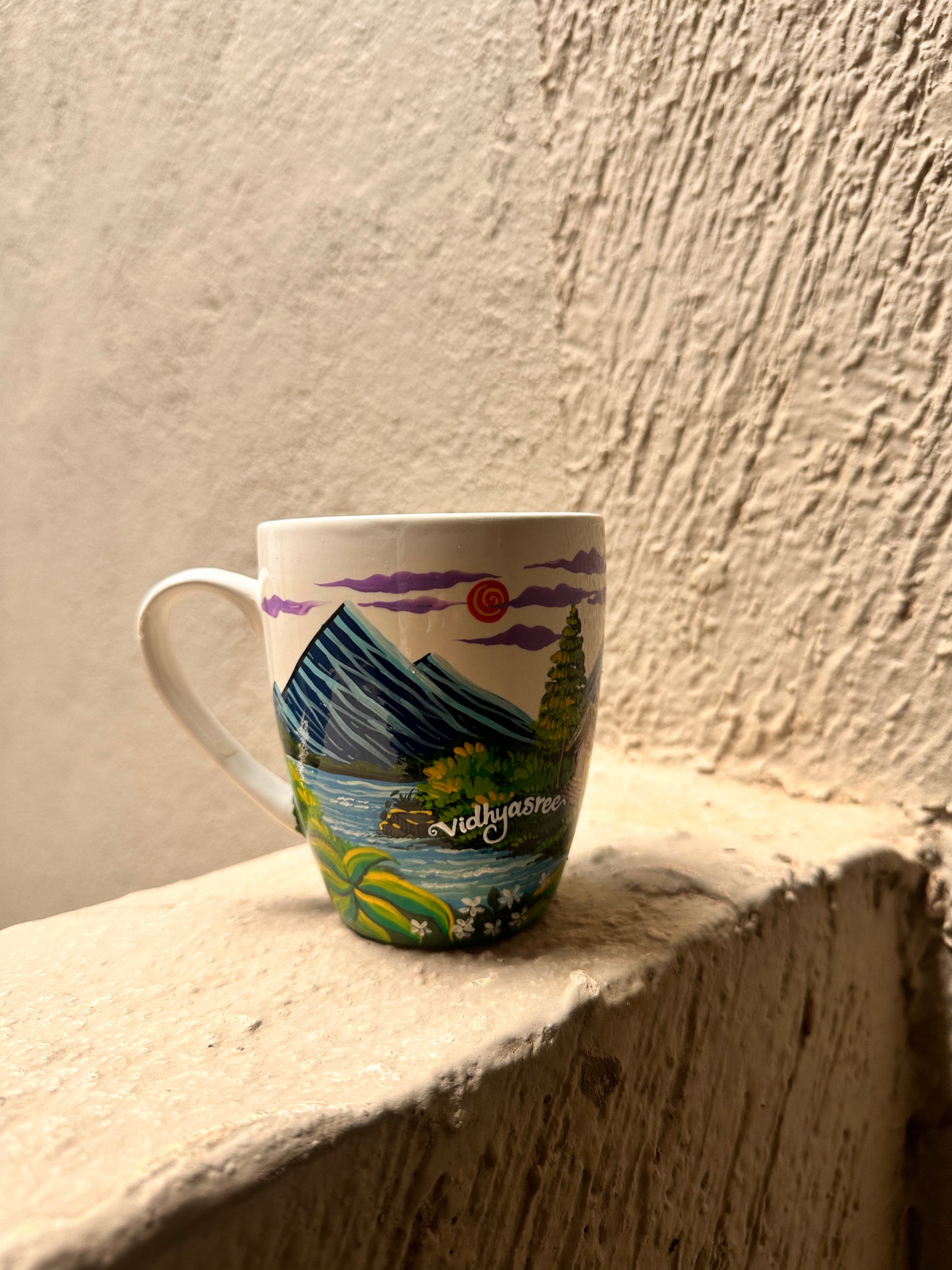 Online coffee mug painting workshop | Landscape Edition ☕🏔️