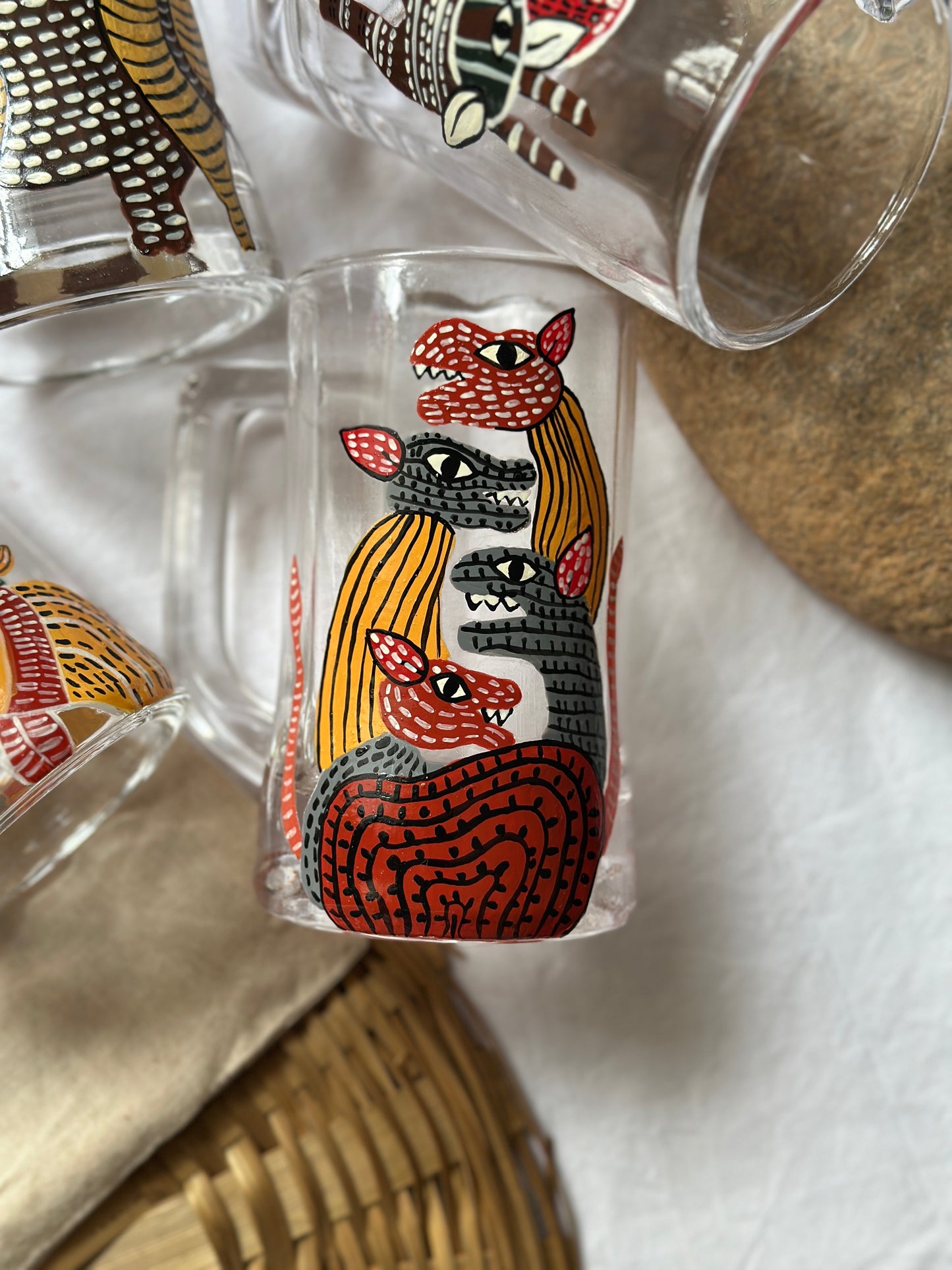 Gond art beer mugs