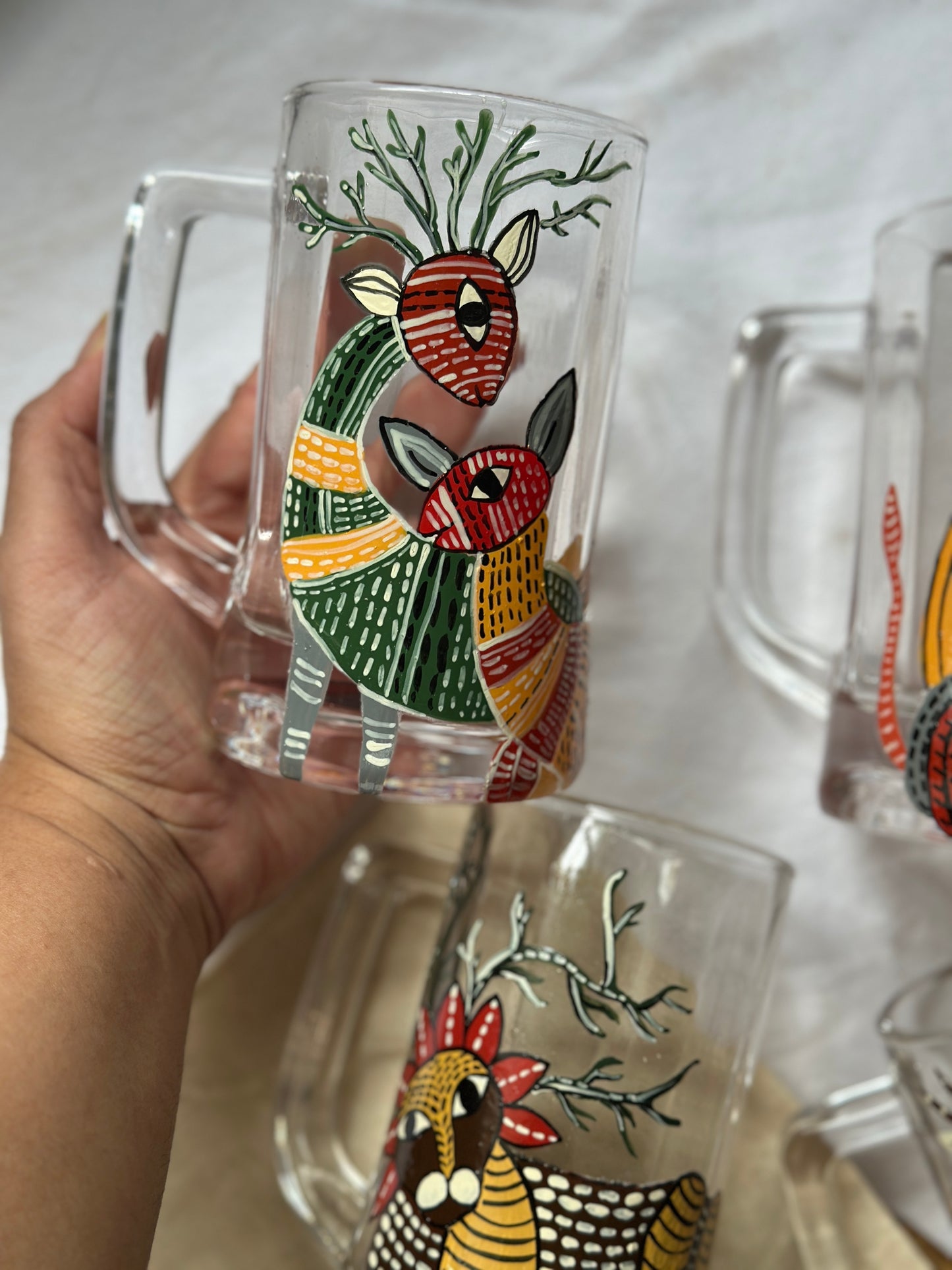 Gond art beer mugs