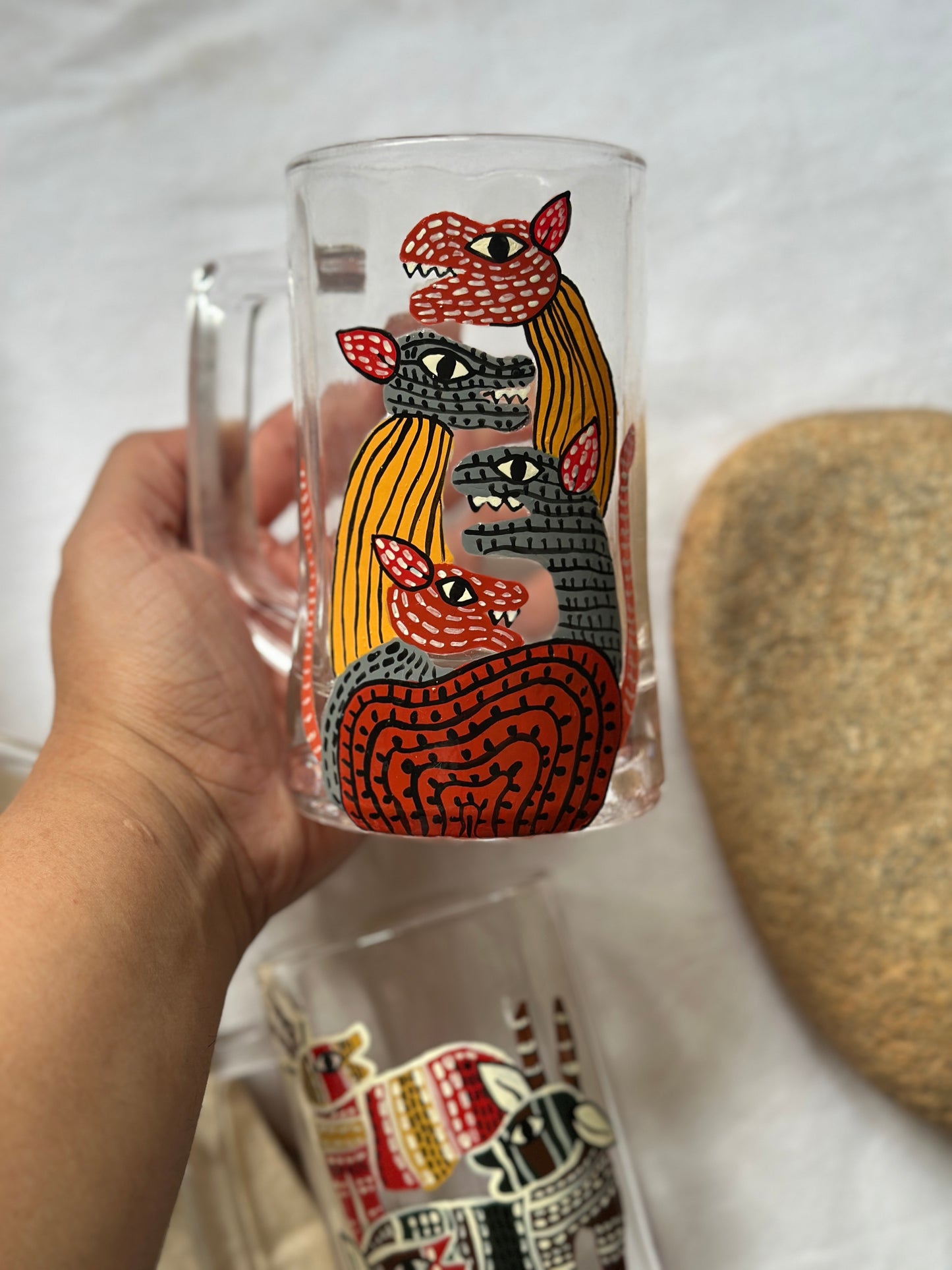 Gond art beer mugs