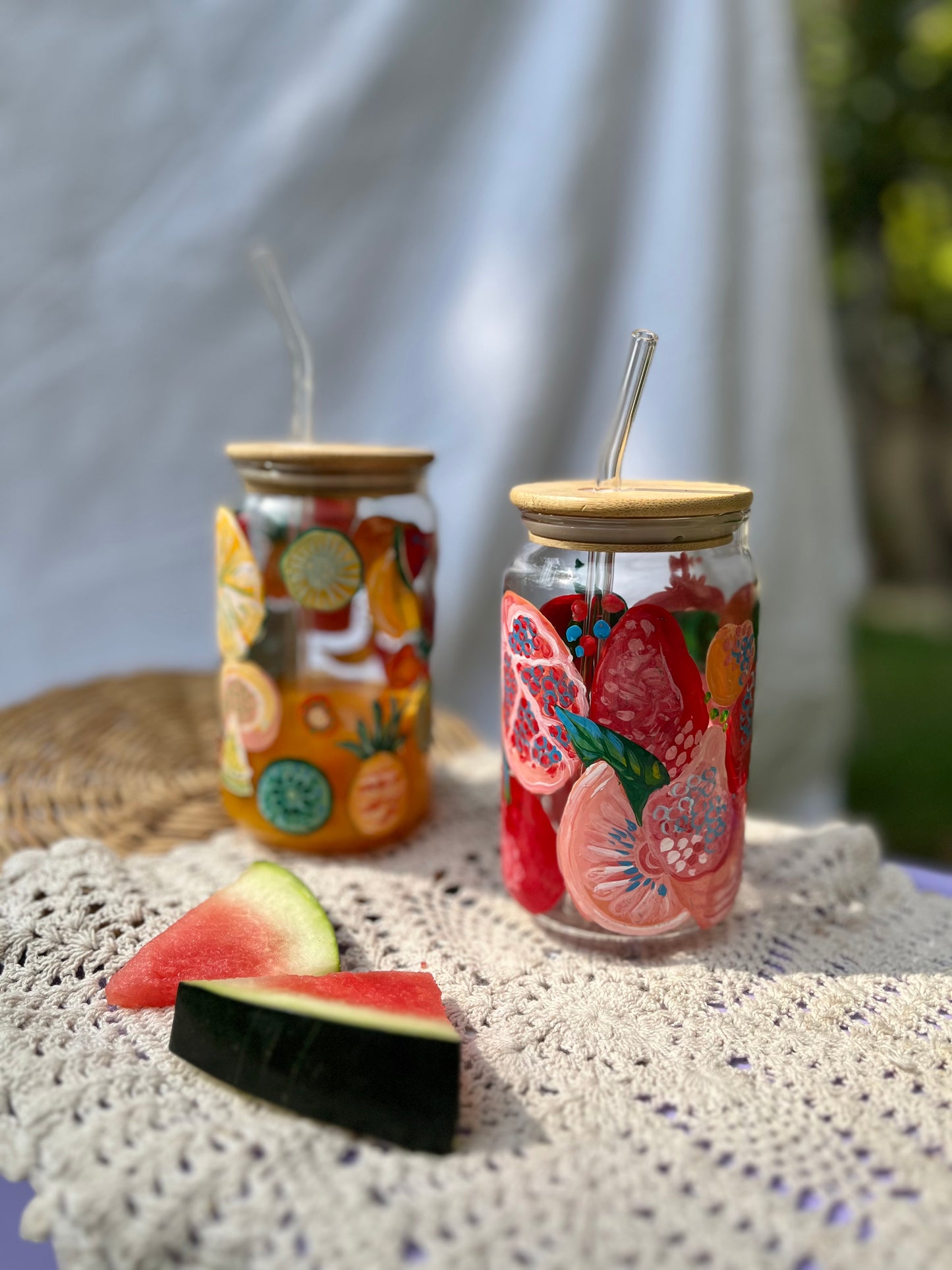 Sunshine Glass Tumbler (With Straw)