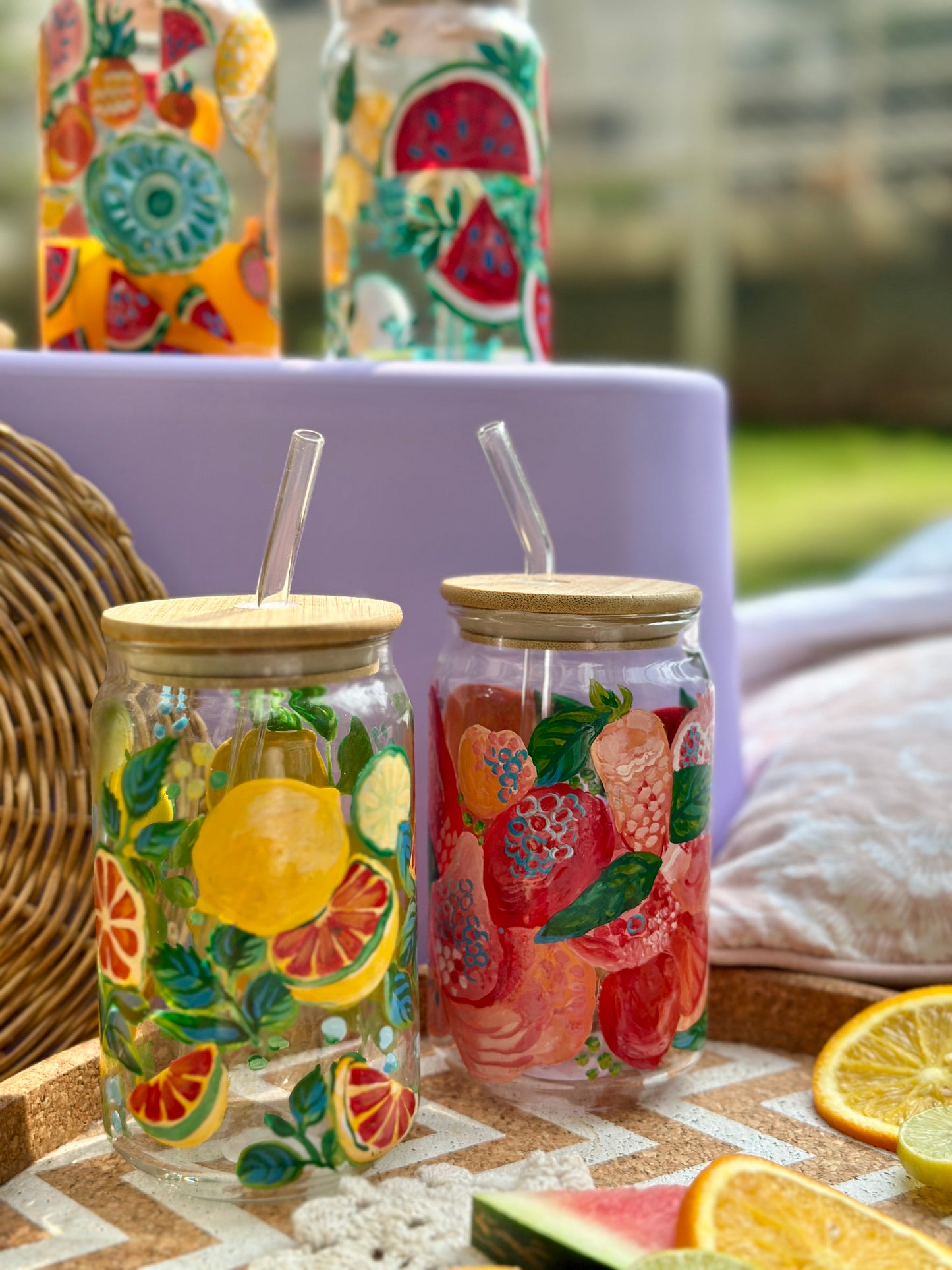 Sunshine Glass Tumbler (With Straw)