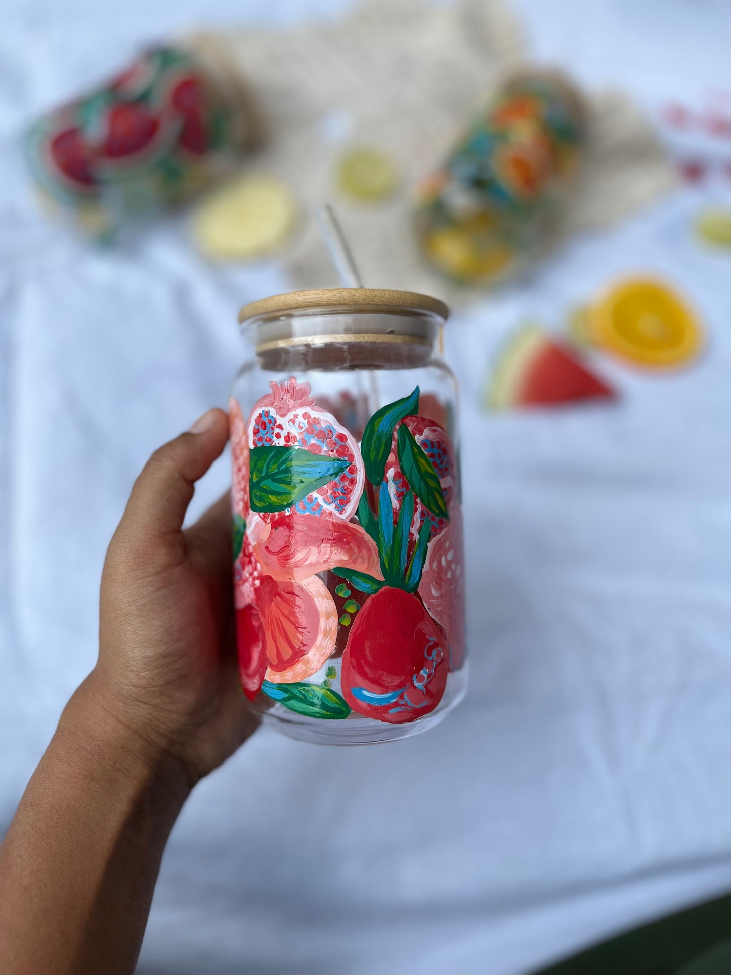 Sunshine Glass Tumbler (With Straw)