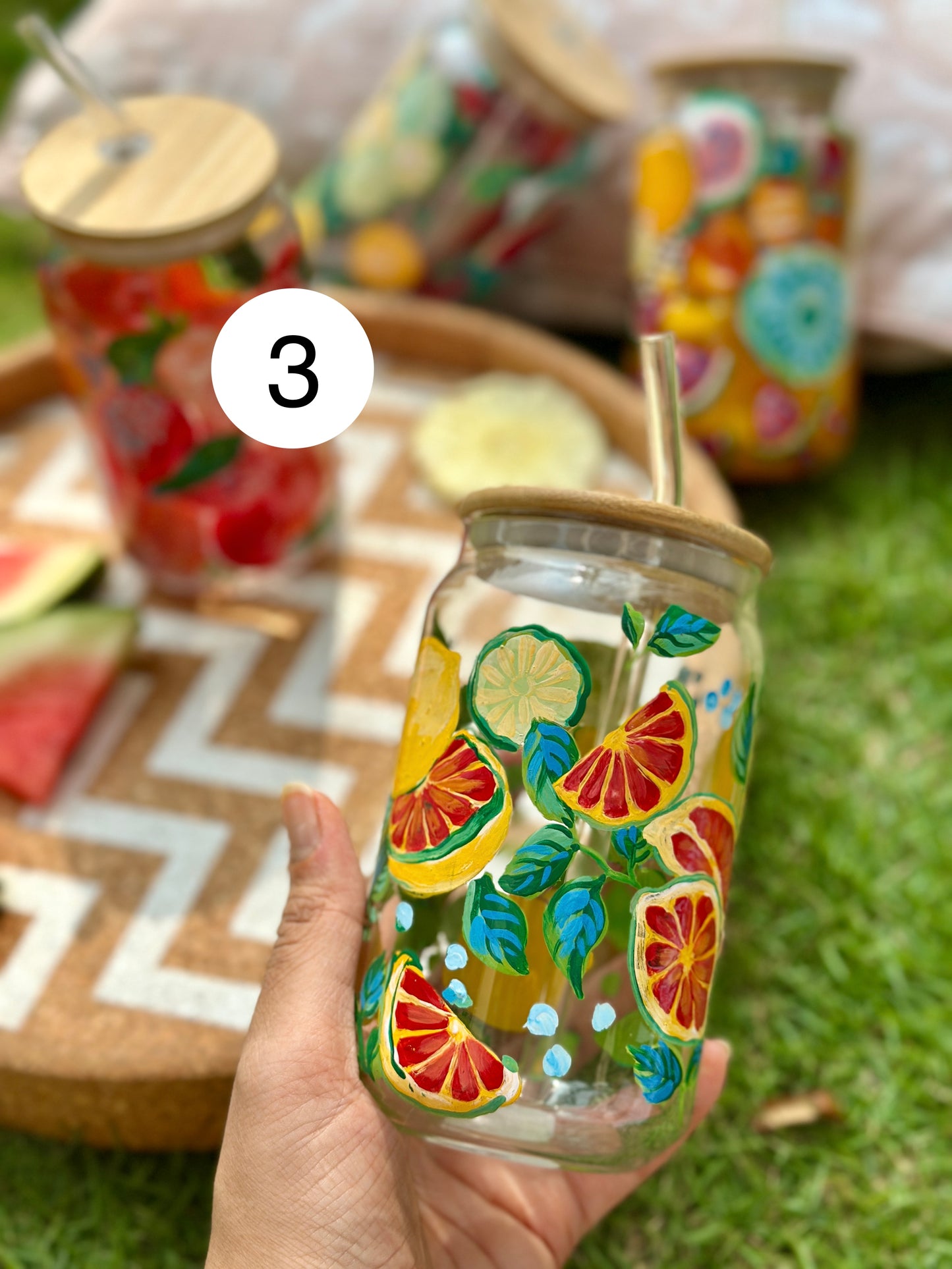 Sunshine Glass Tumbler (With Straw)