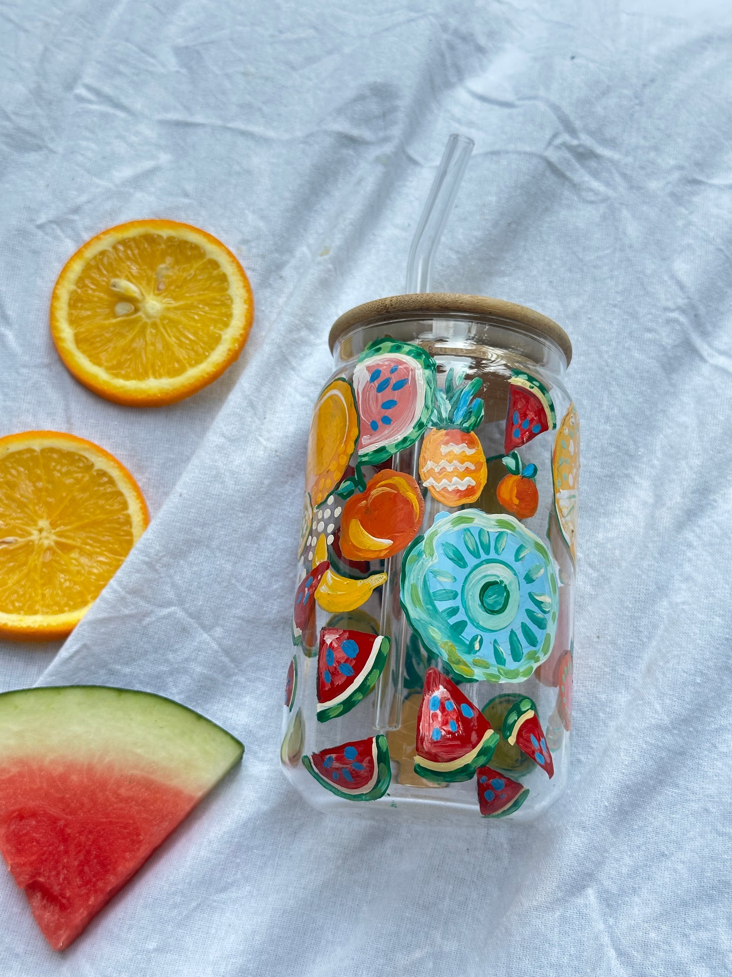 Sunshine Glass Tumbler (With Straw)