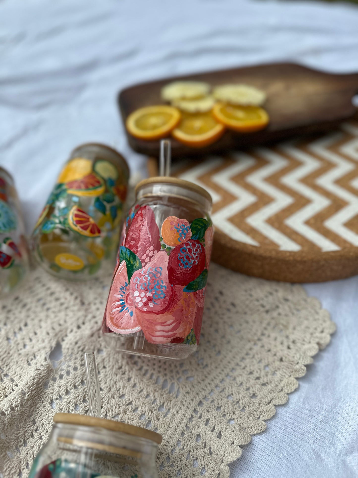 Sunshine Glass Tumbler (With Straw)
