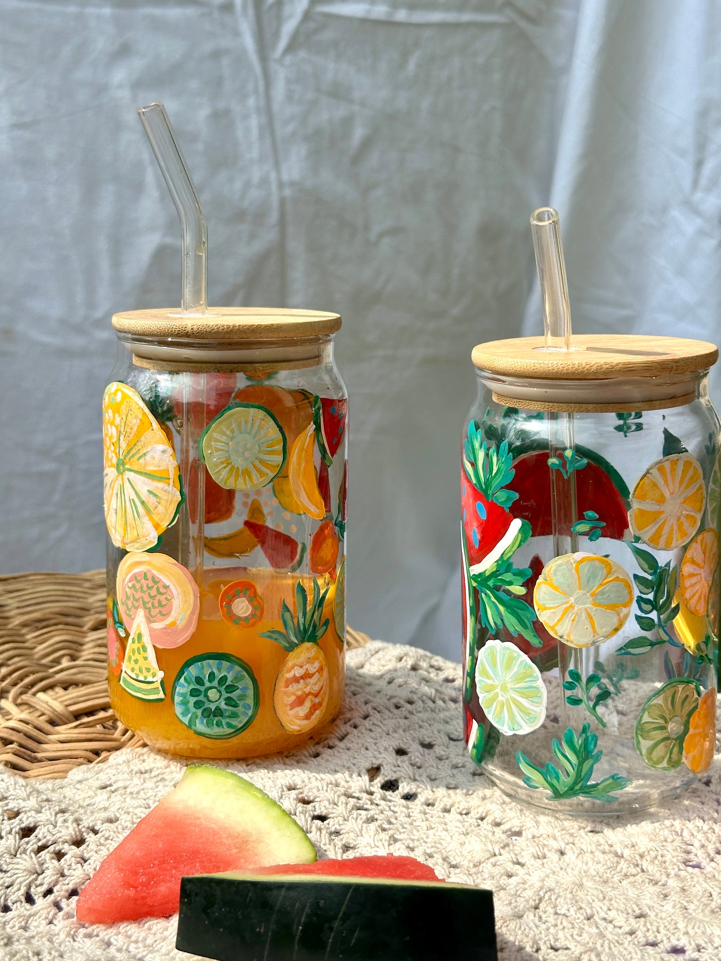 Sunshine Glass Tumbler (With Straw)