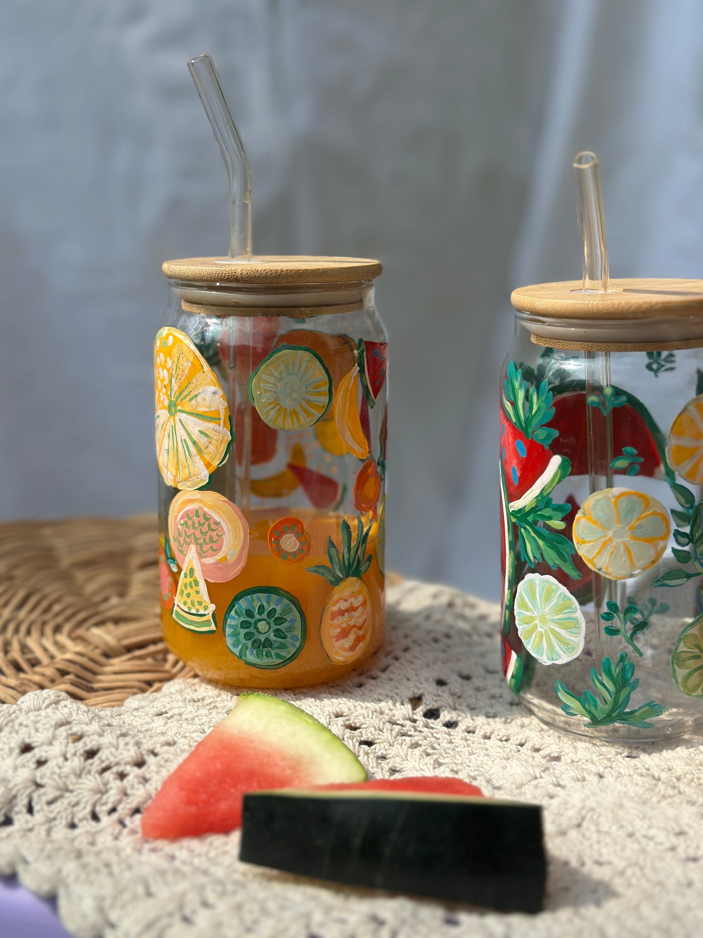 Sunshine Glass Tumbler (With Straw)