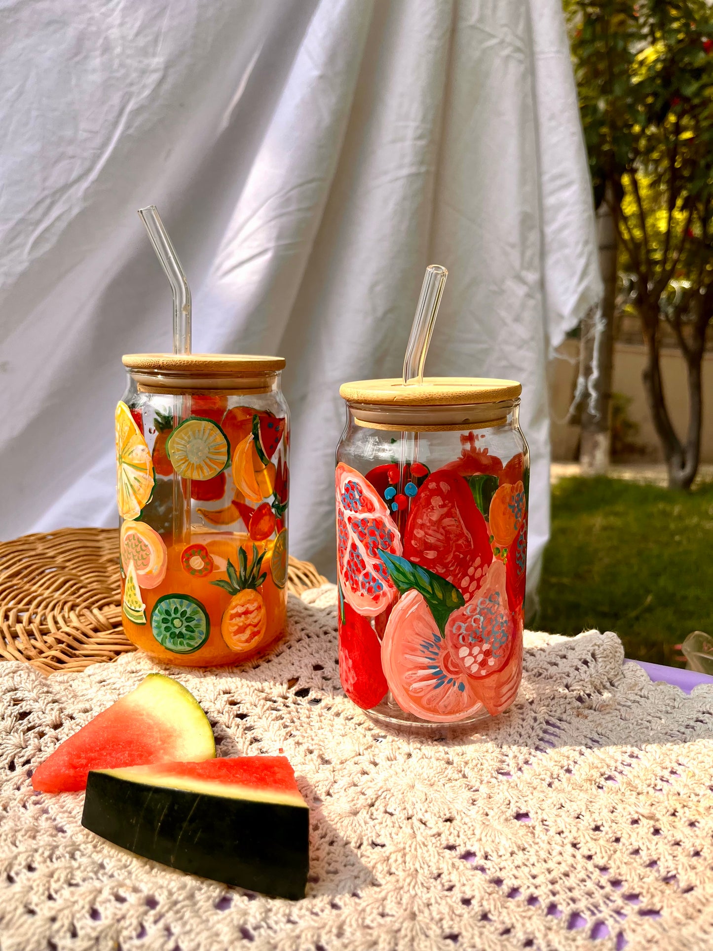 Sunshine Glass Tumbler (With Straw)