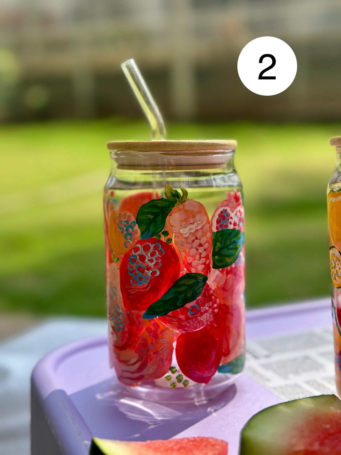 Sunshine Glass Tumbler (With Straw)