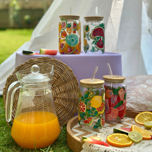 Sunshine Glass Tumbler (With Straw)
