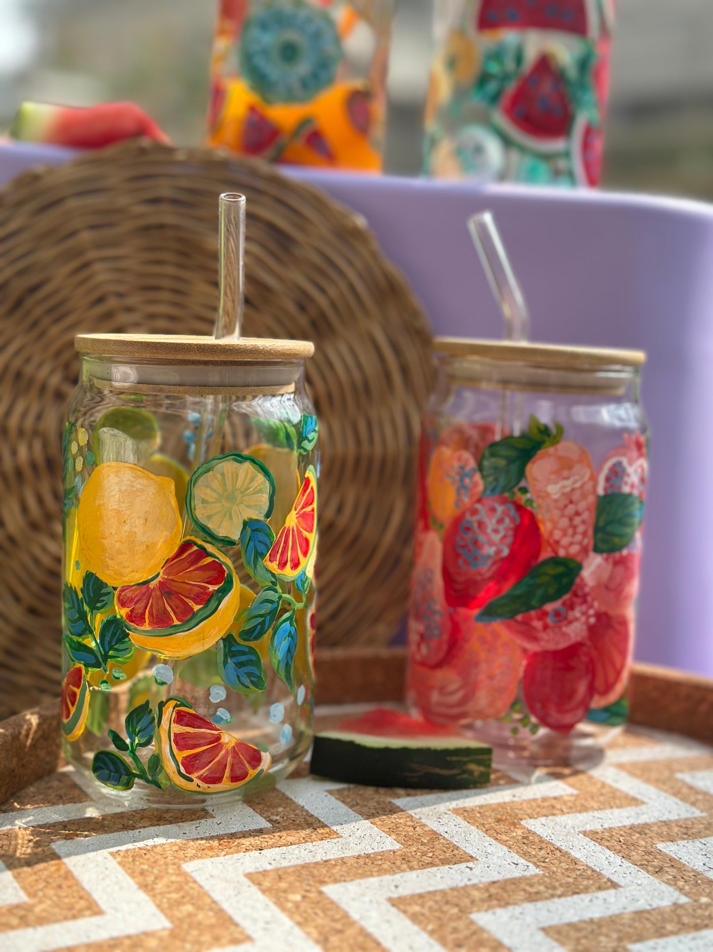 Sunshine Glass Tumbler (With Straw)
