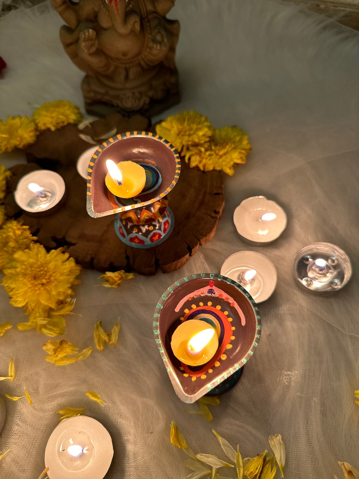 Shubh Deep - Ethnic Metal Diyas (Set of 2)