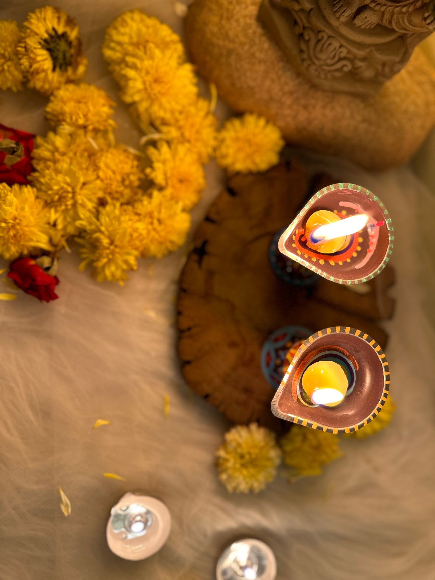 Shubh Deep - Ethnic Metal Diyas (Set of 2)