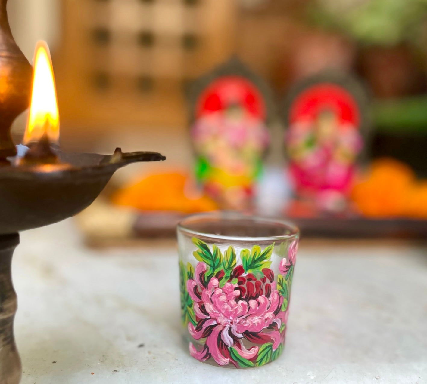 Chrysanthemums Mini Candle