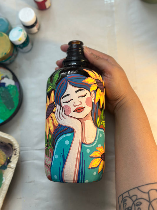 Pre-Recorded Womanhood Bottle Painting Workshop | Reverie Bloom ❤️