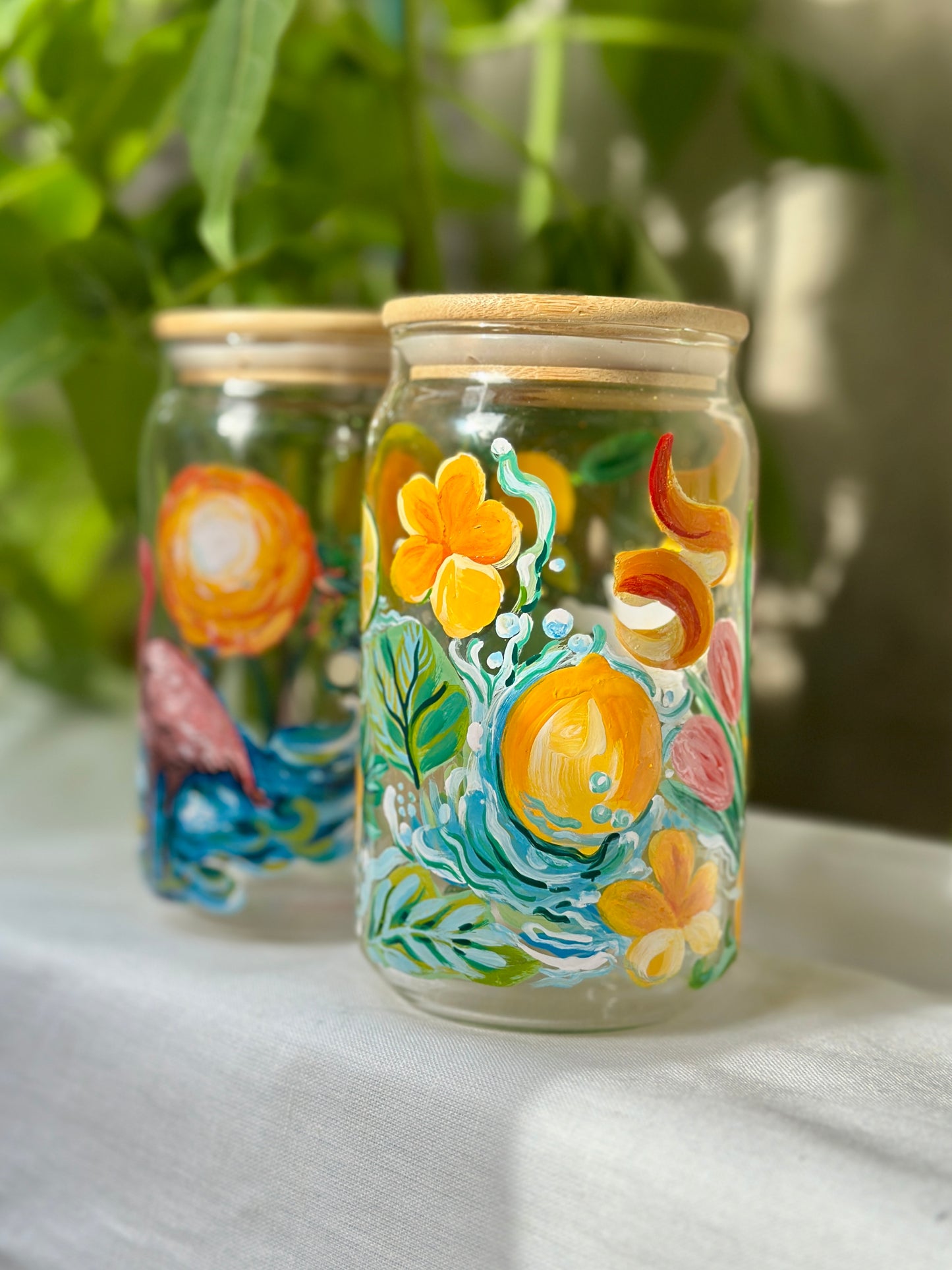 Sunshine Glass Tumbler (With Straw)