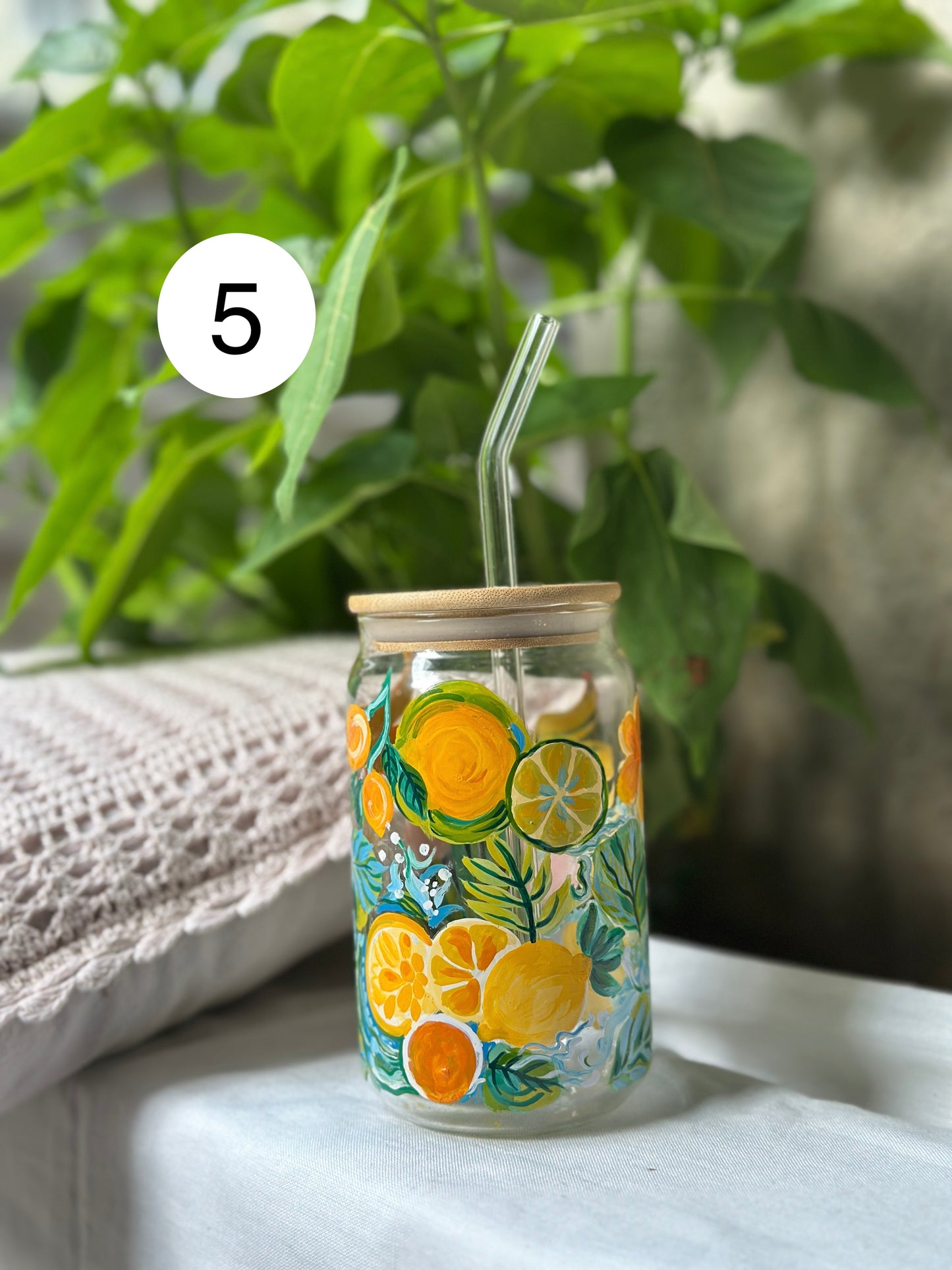 Sunshine Glass Tumbler (With Straw)