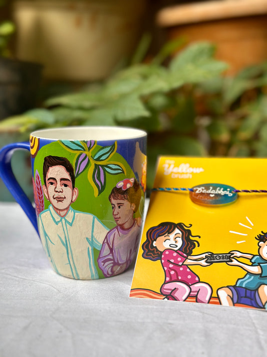 Customised Name Rakhi + Sibling Mug Combo