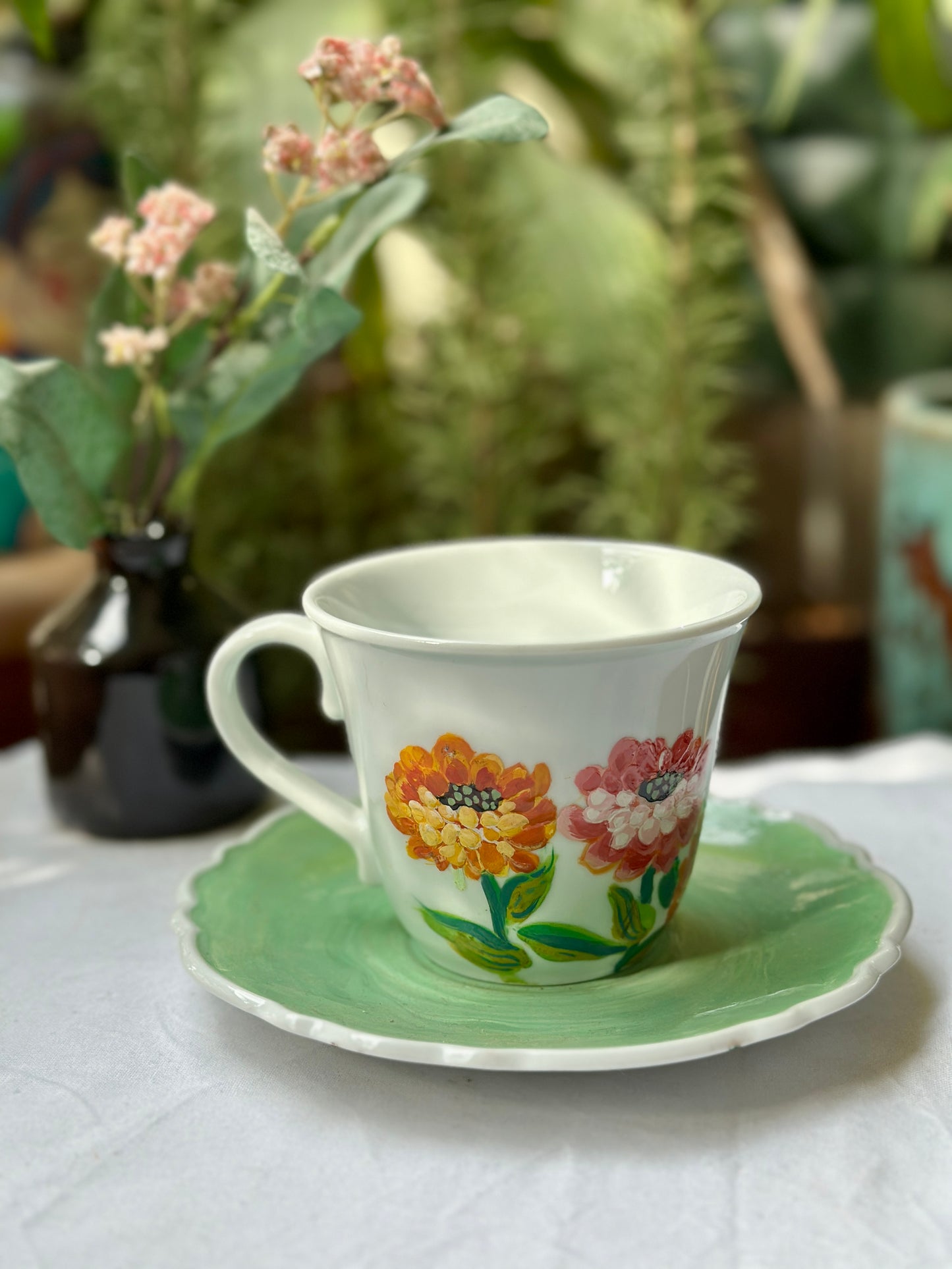 Dahalia - Tea Cup With Saucer (Set Of 2)