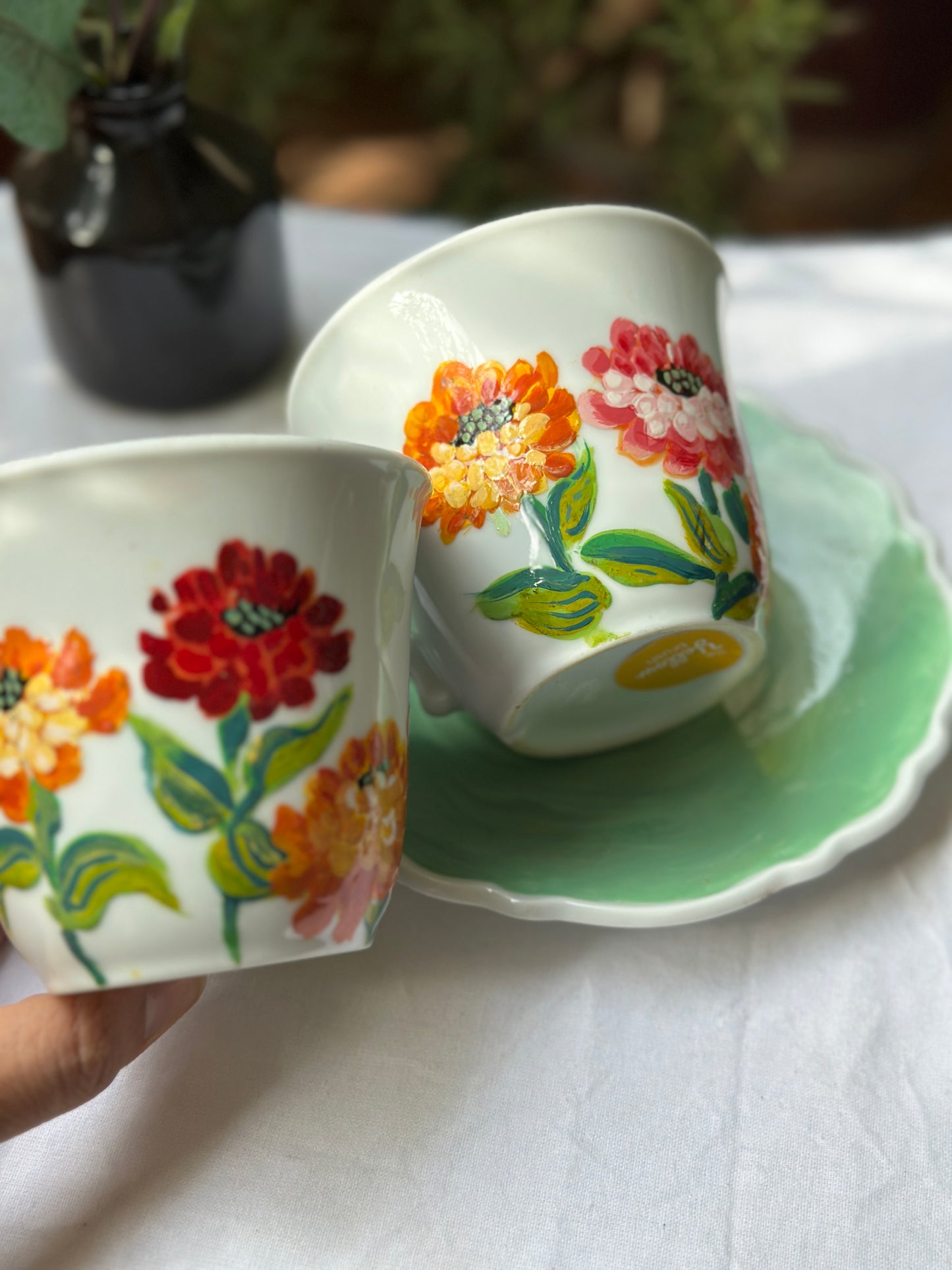 Dahalia - Tea Cup With Saucer (Set Of 2)