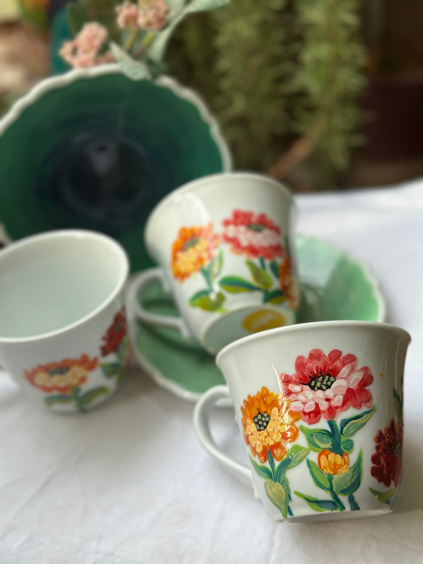 Dahalia - Tea Cup With Saucer (Set Of 2)