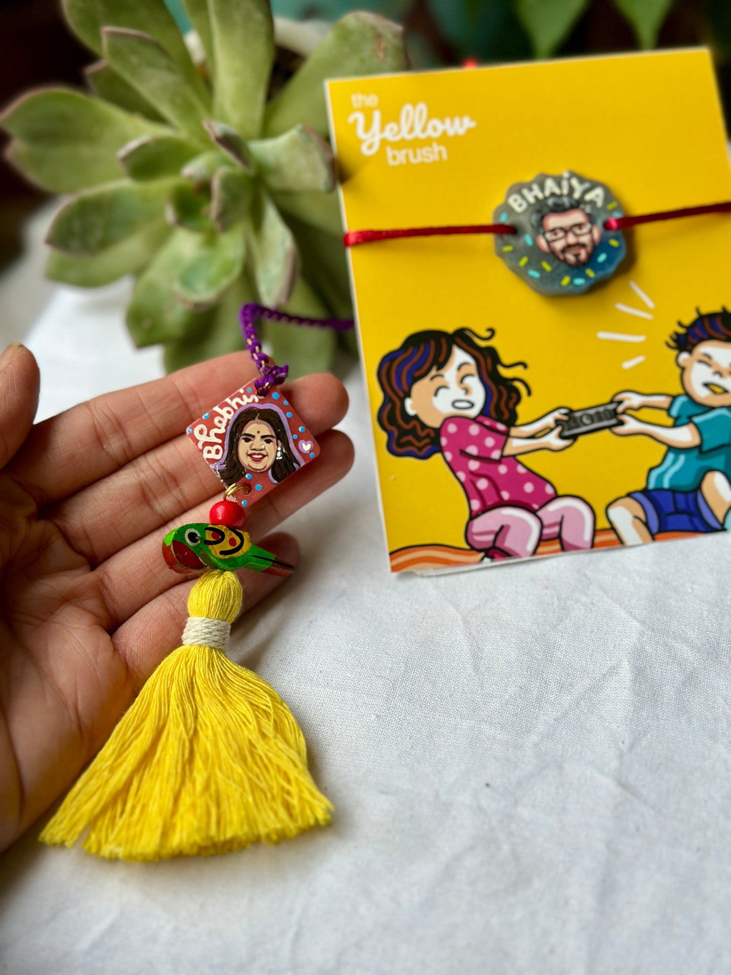 Customised Face Rakhi + Face Lumba combo