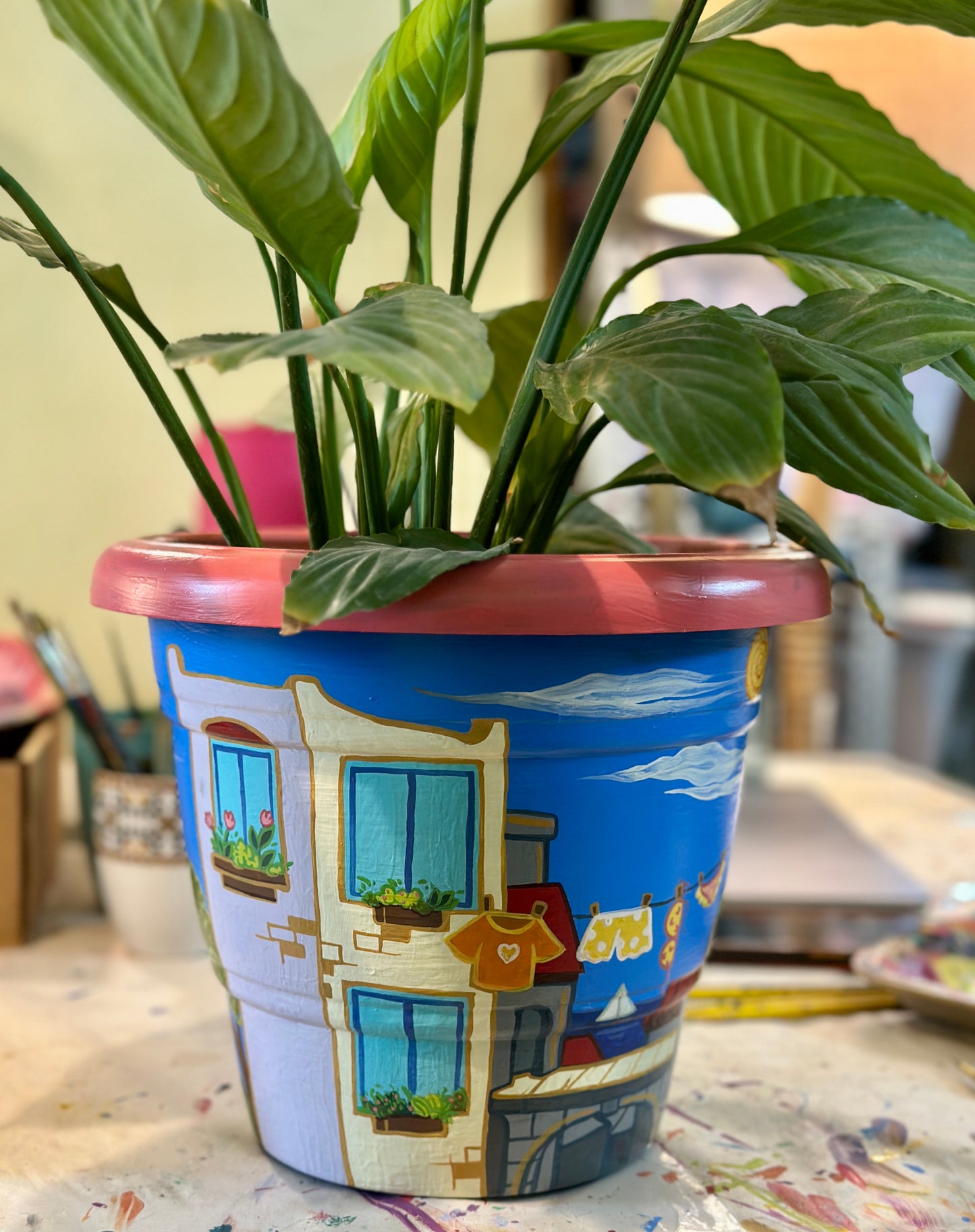 Online Planter Painting Workshop - Cityscape