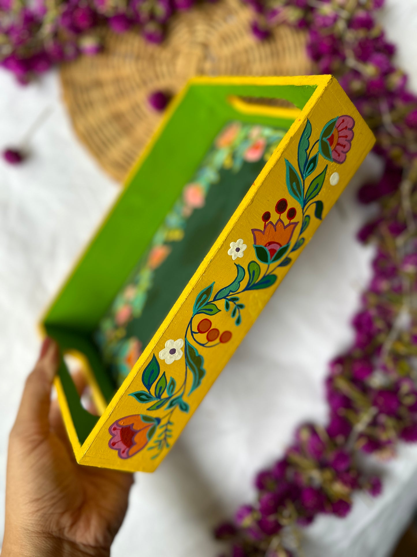 Blooming Haven - Wooden Tray