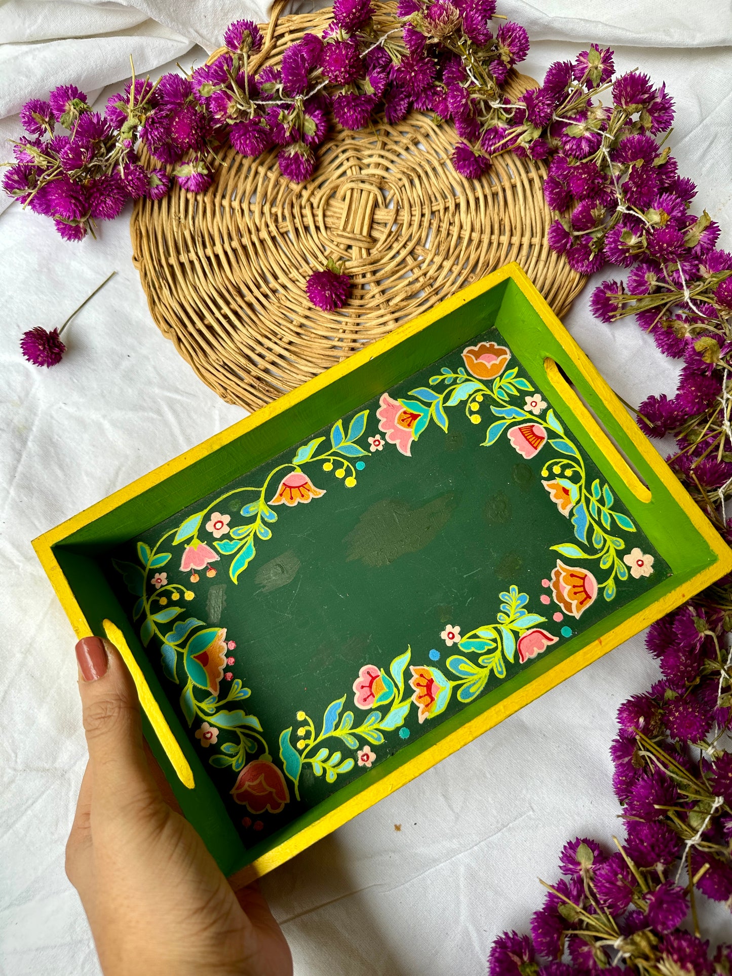 Blooming Haven - Wooden Tray