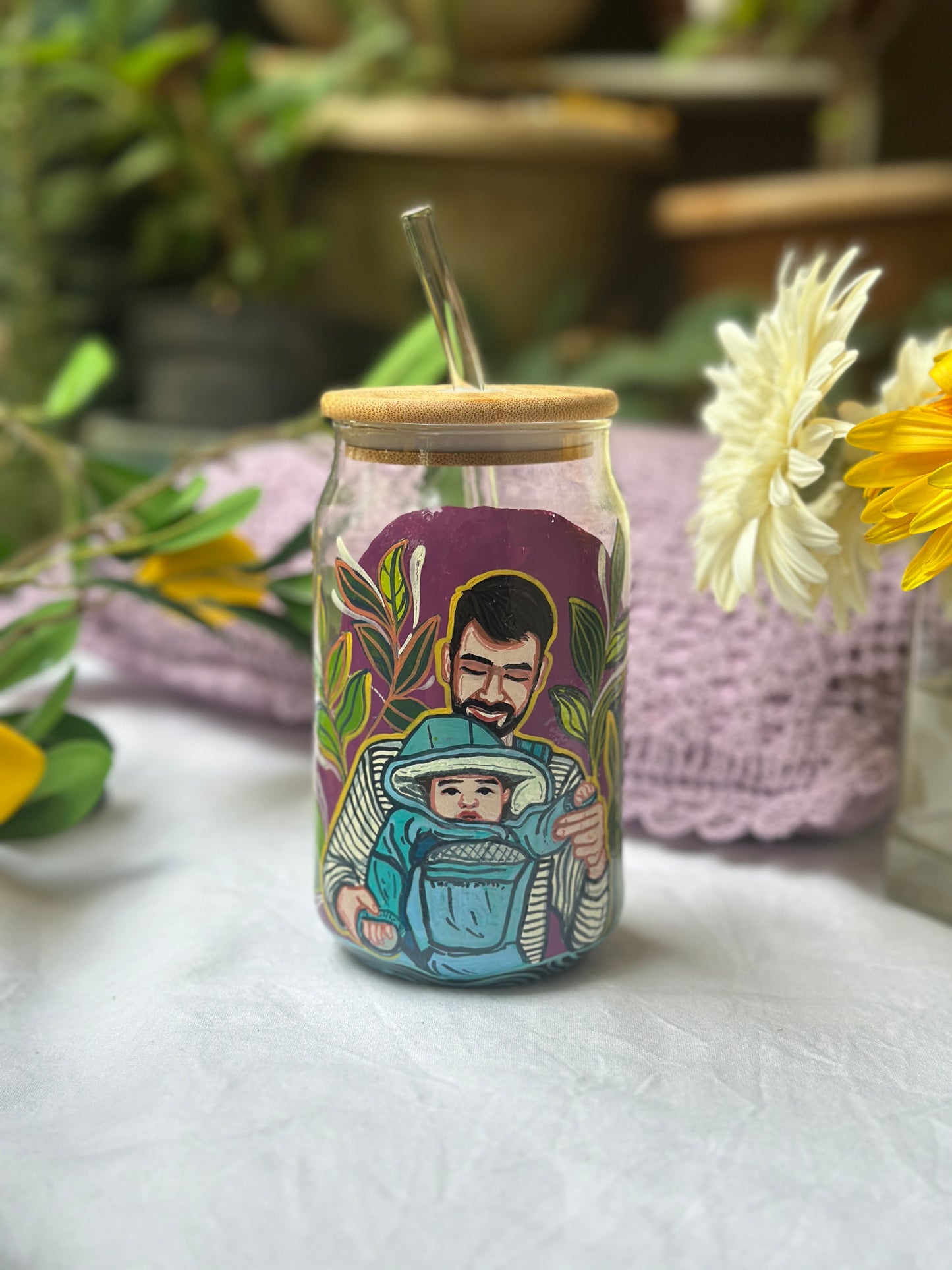 Customised Photo Based - Glass Tumbler (With Straw)