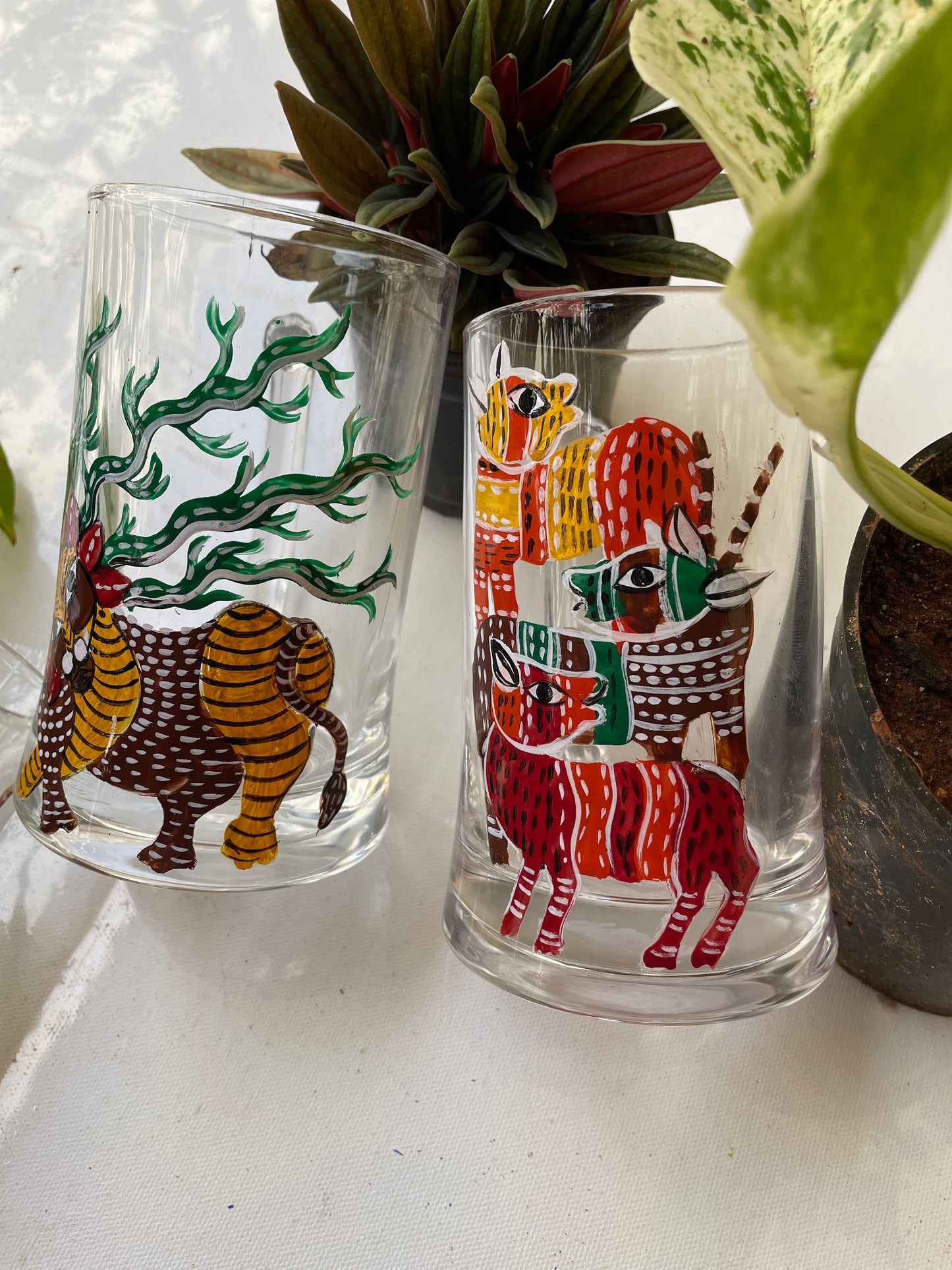 Gond art beer mugs