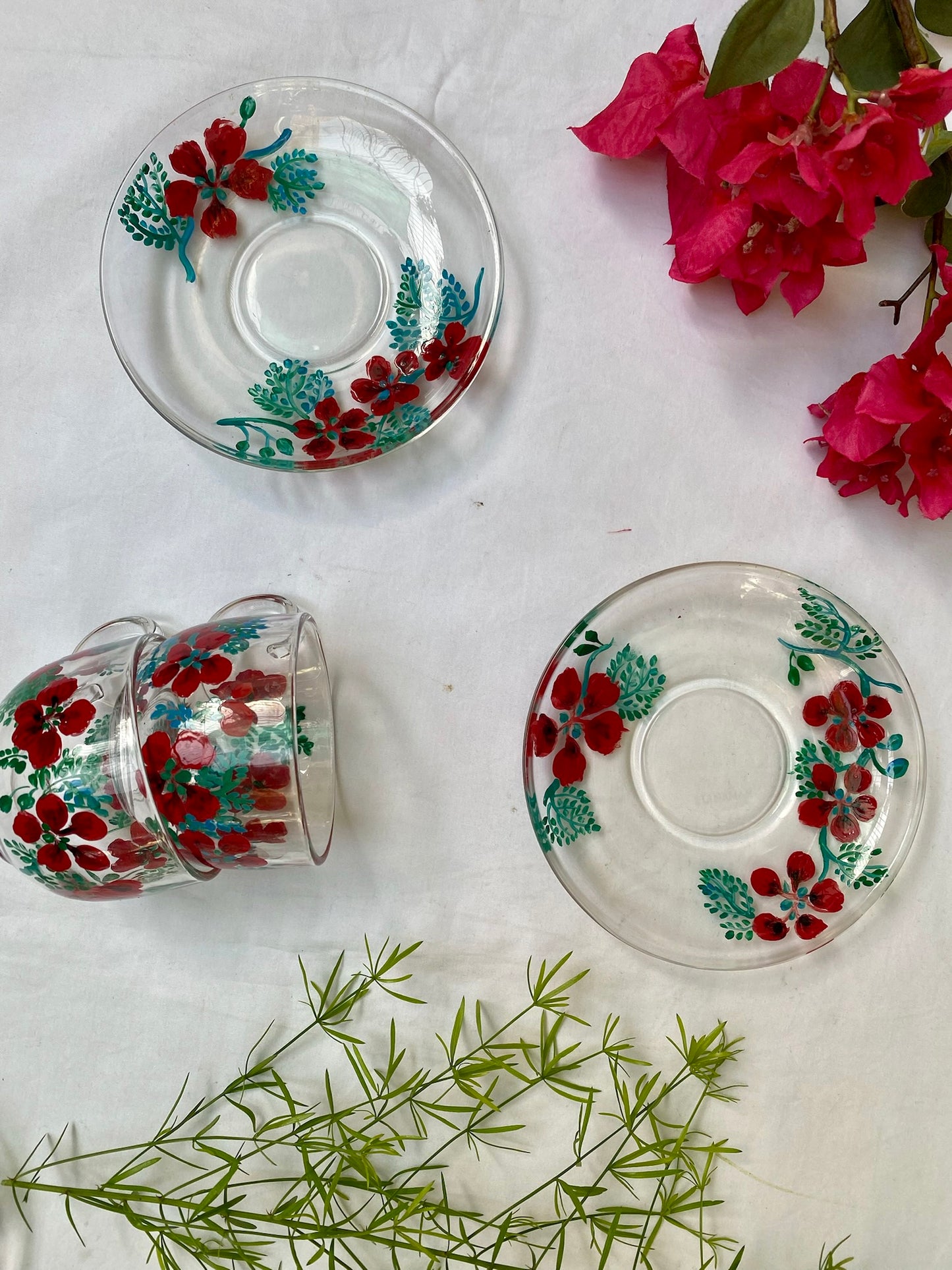 Gulmohar - Tea Cups With Saucers