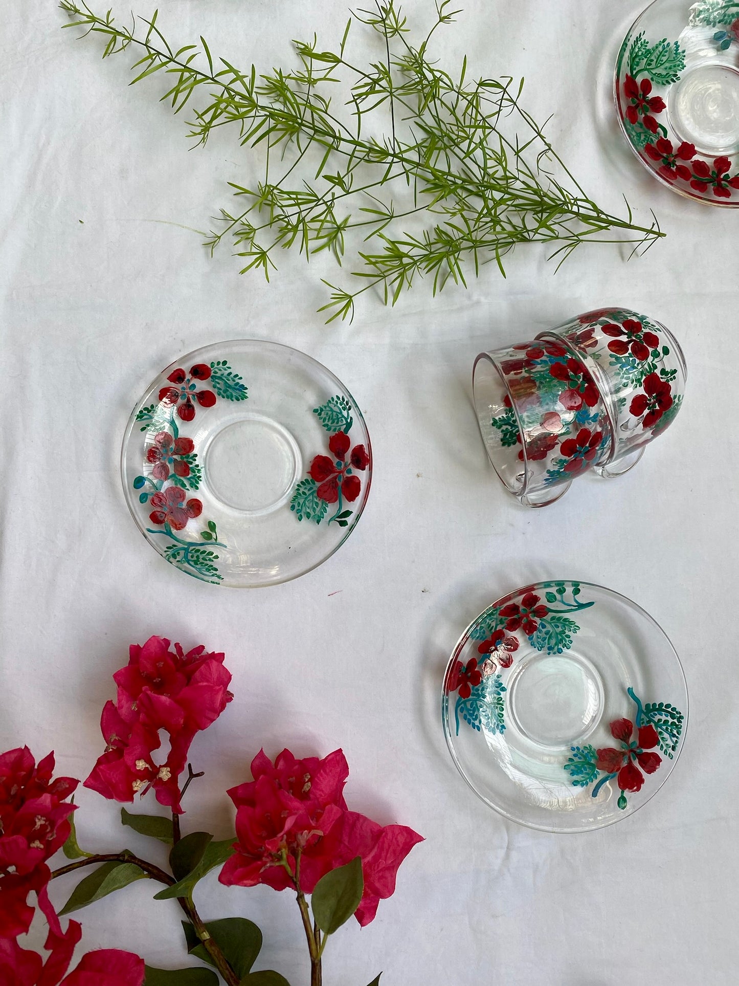 Gulmohar - Tea Cups With Saucers
