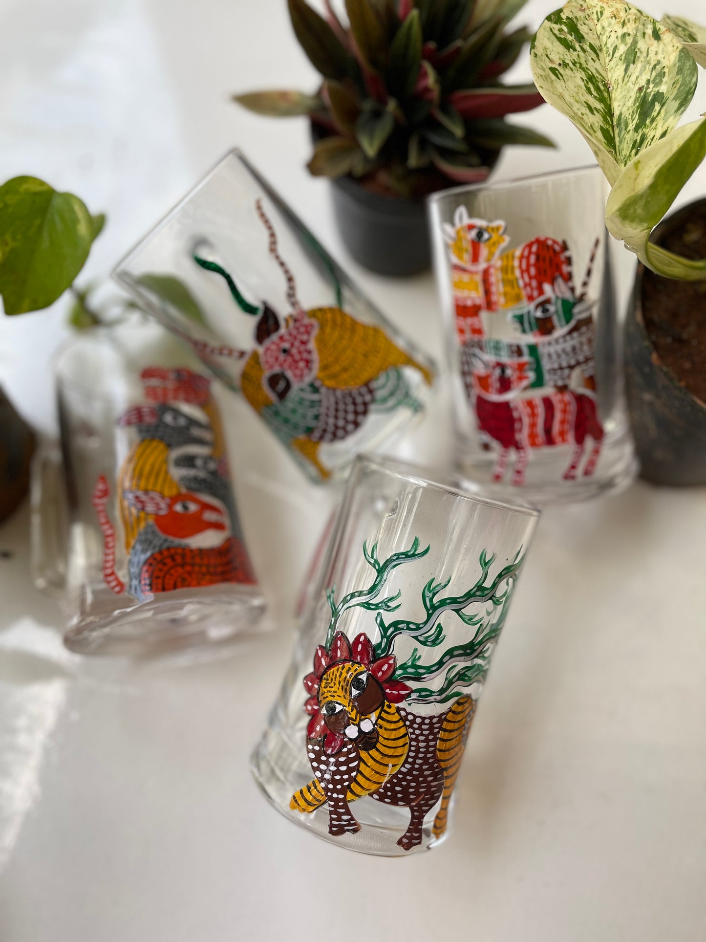 Gond art beer mugs