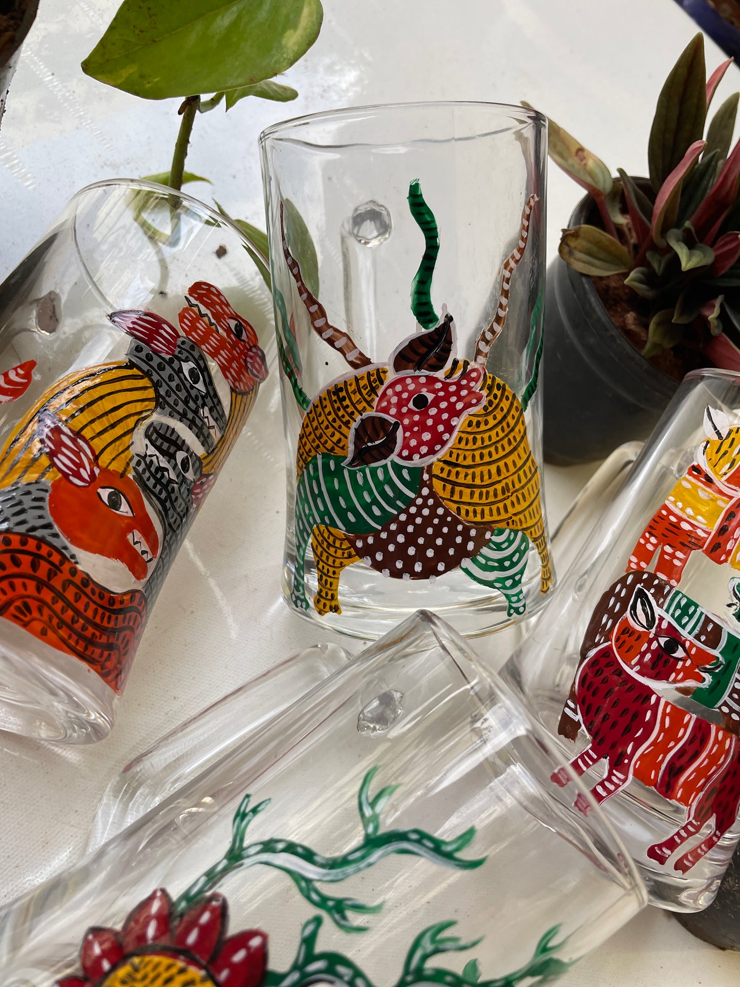 Gond art beer mugs