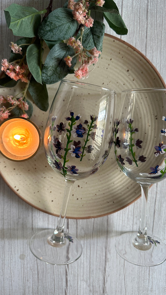 Lavender Love - Wine Glasses