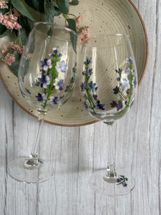 Lavender Love - Wine Glasses