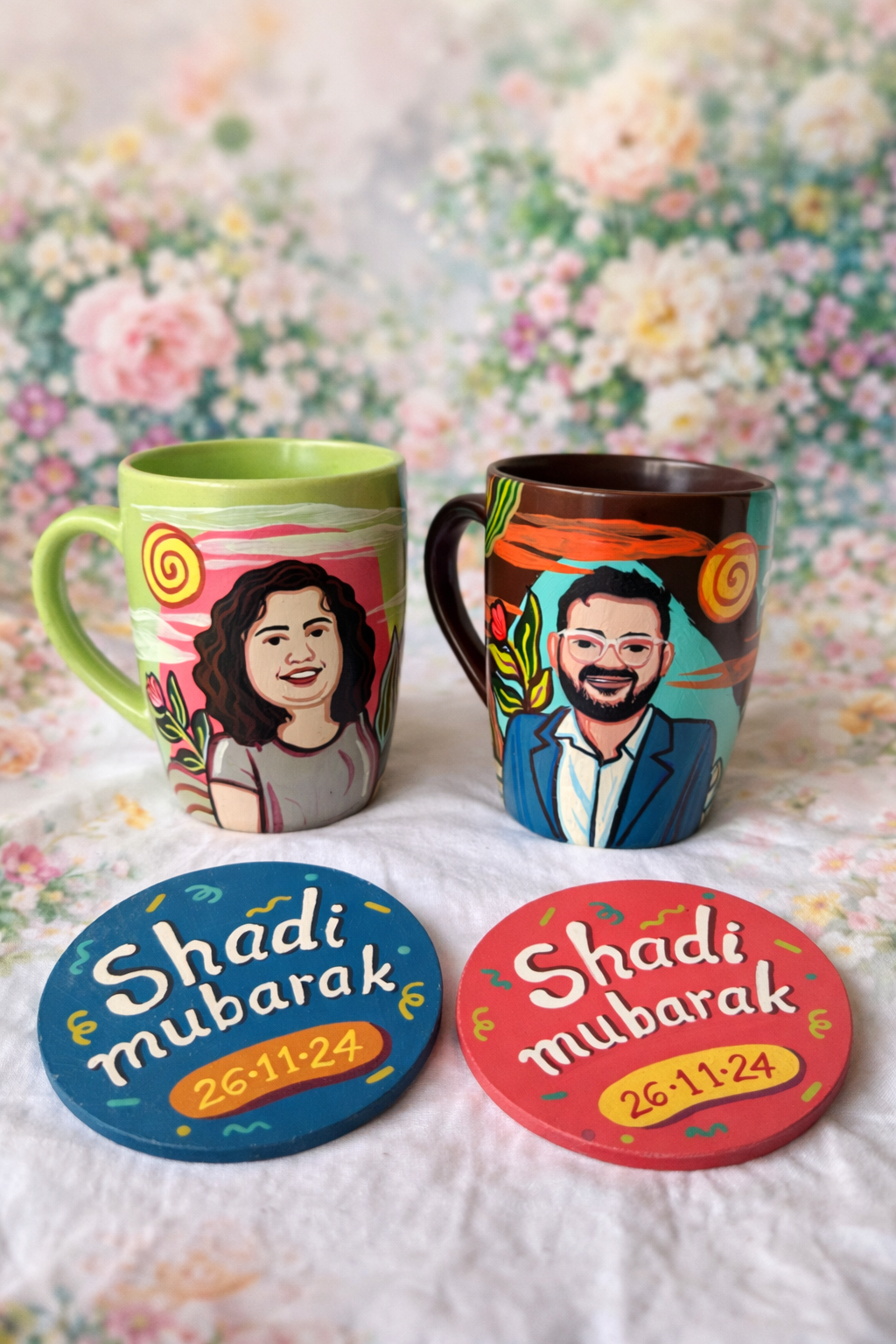 Wedding Special - Personalised coffee mug with coaster set