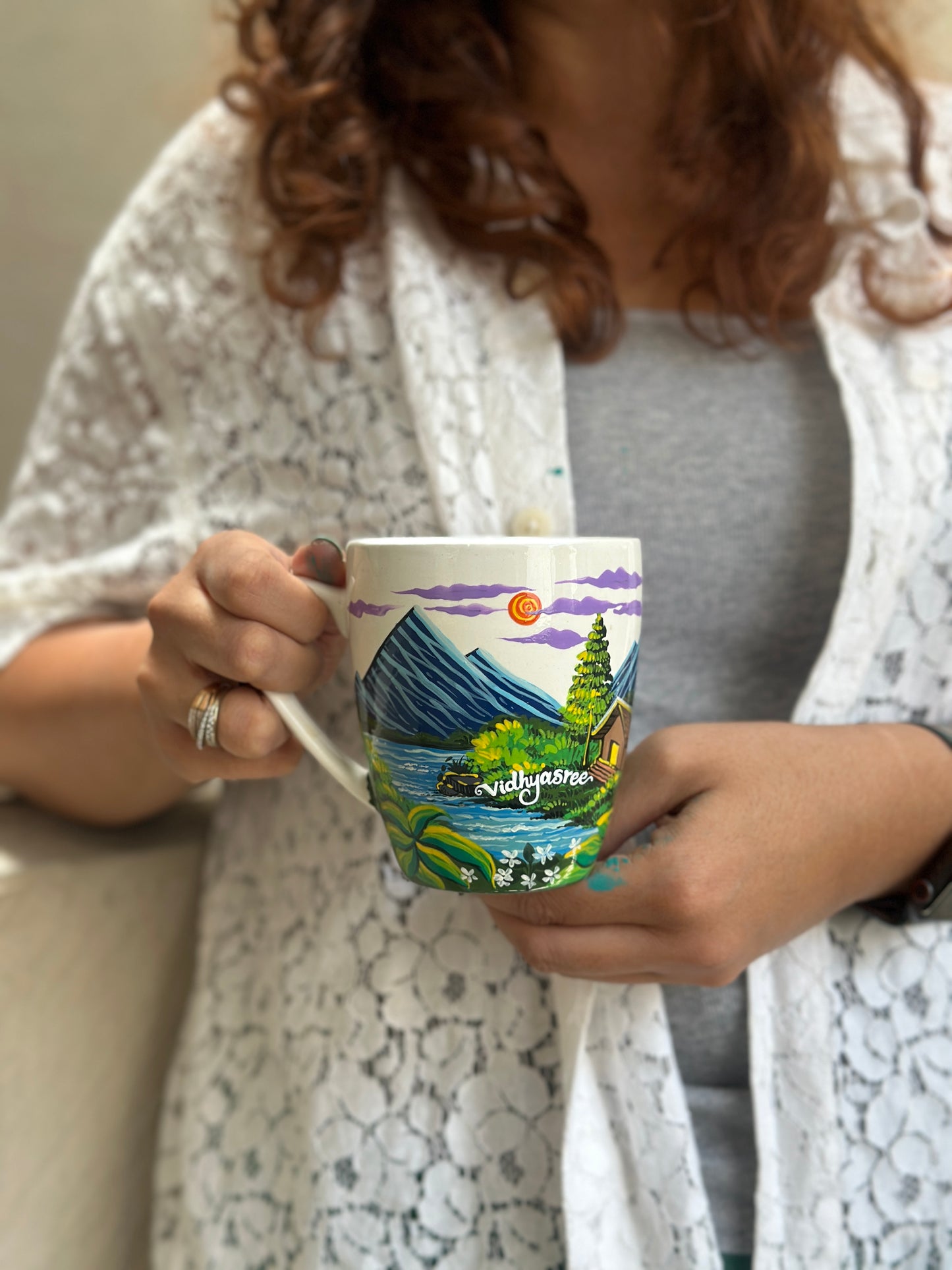 Online coffee mug painting workshop | Landscape Edition ☕🏔️