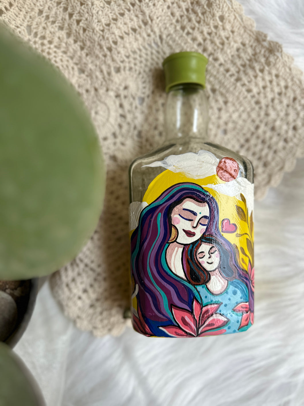 Online bottle painting workshop - celebrating Motherhood