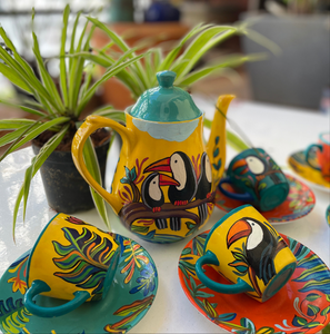 Tropical forest tea set