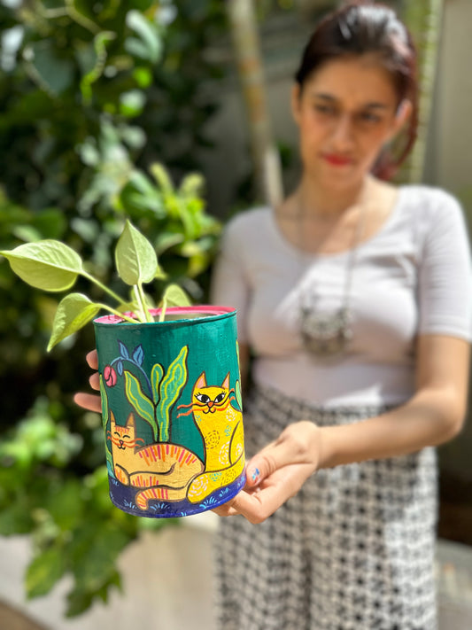 Kitty Canvas -  Table Planter