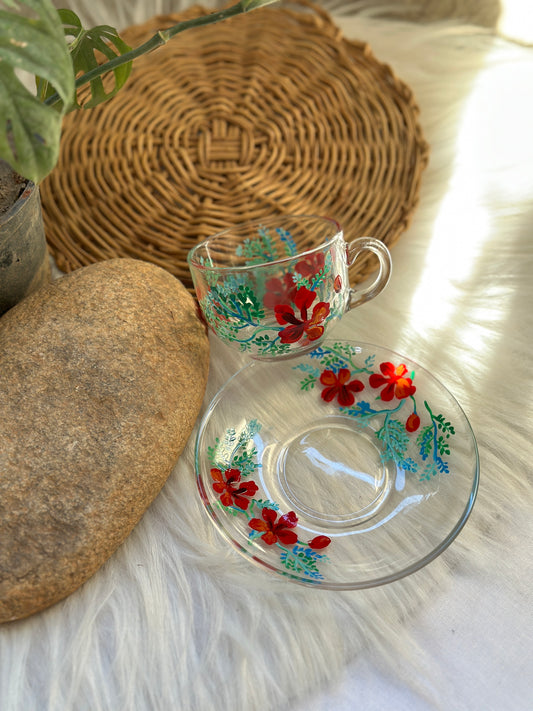 Gulmohar - Tea Cups With Saucers