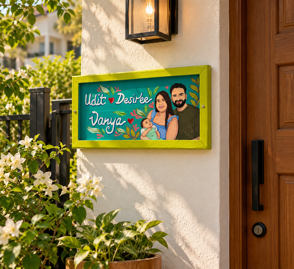 Name Plate With Couple Illustration