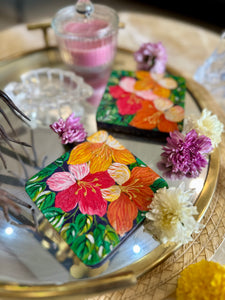 Hibiscus Coasters - Set of 2