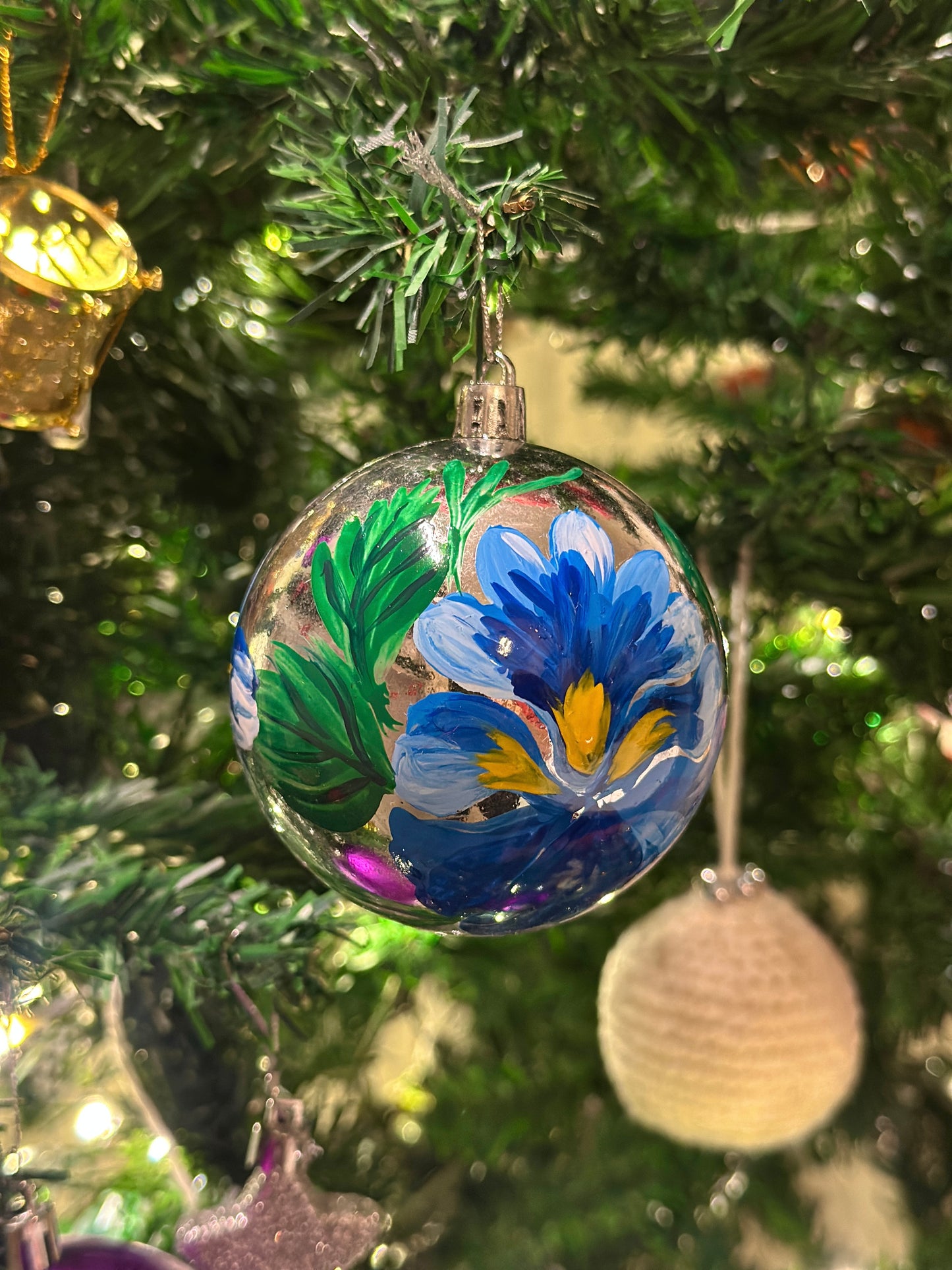 Blue Pansy - Bauble