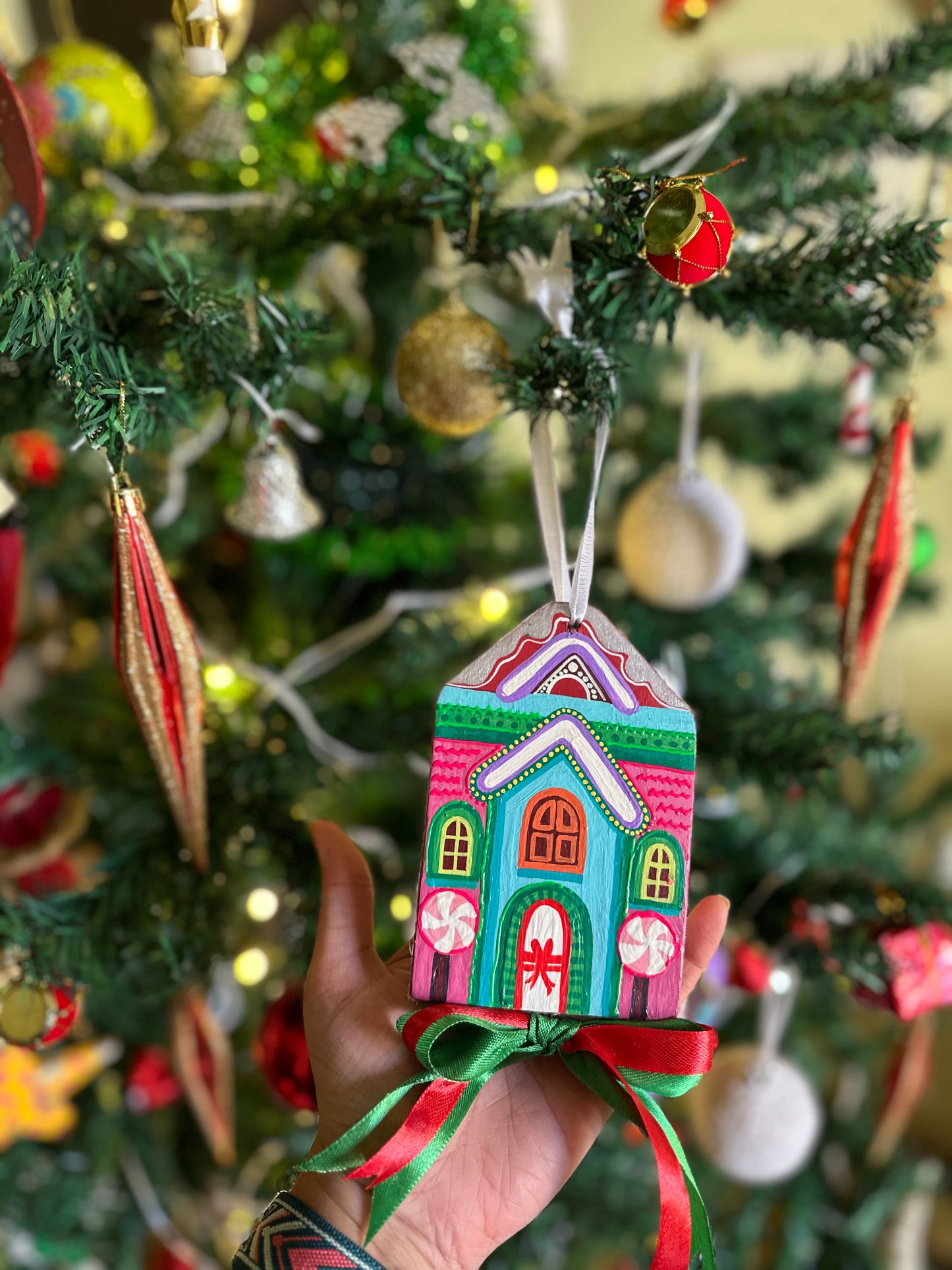 Cozy Cabin Glow - house hanging