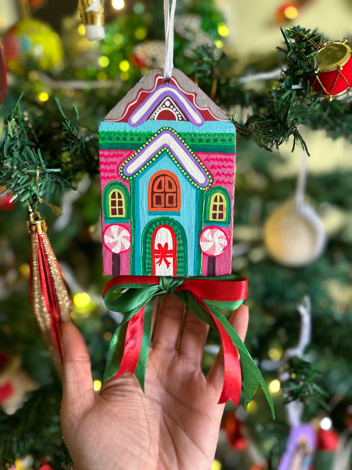 Cozy Cabin Glow - house hanging